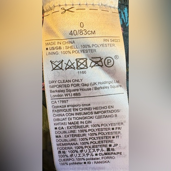 Banana Republic Blue Black knee length A-Line Pleated floral lace Skirt size XS - Picture 6 of 9